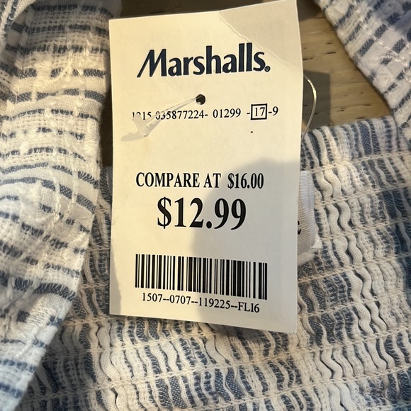 Blue White Striped Ruffled Tank - Picture 3 of 4